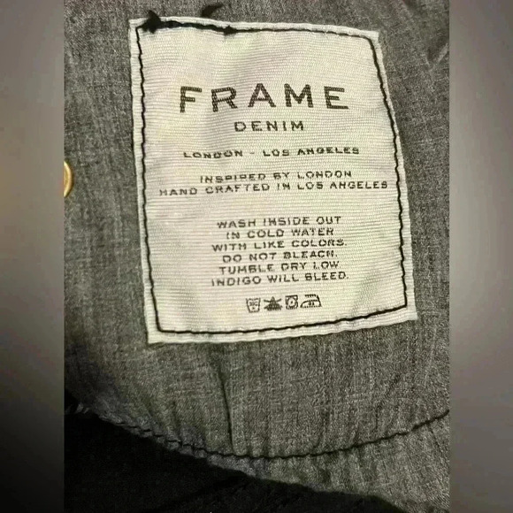 🆕FRAME Denim Le Color Ripped in Film Noir. Le Skinny de Jeanne. NWT - Picture 11 of 13